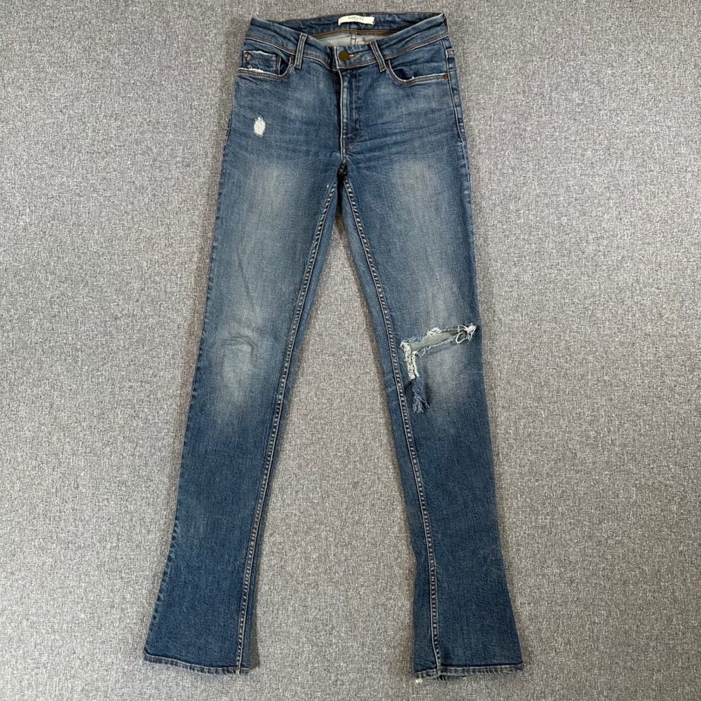 Fidelity Denim Jeans Women 26 Bliss Mercury Blue Distressed Vintage Good